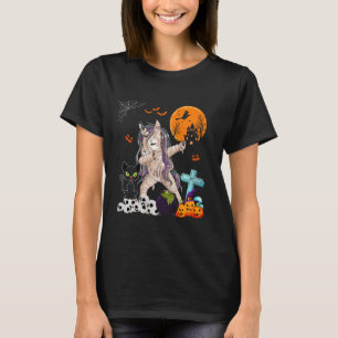 Dabbing Einhorn als Mumie Halloween-Katze auf Horr T-Shirt