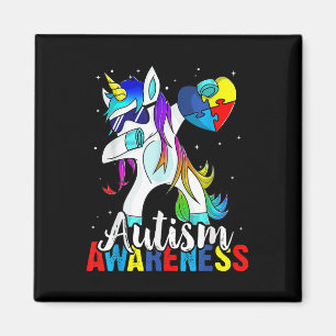 Dabbing Einhorn Autismus Bewusstsein Kinder Mädche Magnet