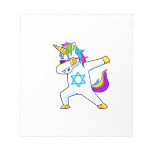 Dabbing Einhorn Chanukka Jüdisch Tanzend Chanukkah Notizblock