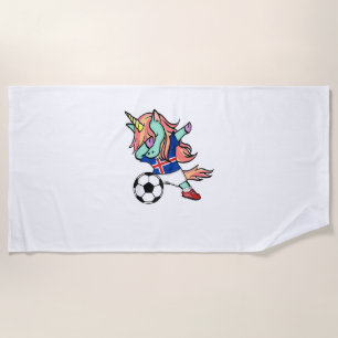 Dabbing Einhorn Fußball Island Trikot Isländisch F Strandtuch