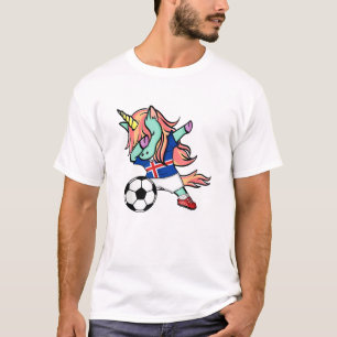 Dabbing Einhorn Fußball Island Trikot Isländisch F T-Shirt