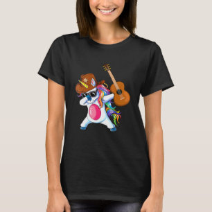 Dabbing Einhorn Gitarre spielend Männer Frauen Kin T-Shirt