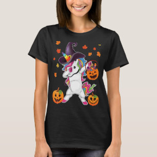 Dabbing Einhorn Halloween Hexenkostüm Broomstick T-Shirt