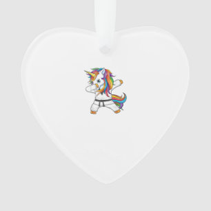 Dabbing Einhorn Karate Taekwondo Kinder Mädchen Ma Ornament