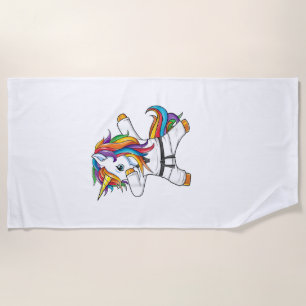 Dabbing Einhorn Karate Taekwondo Kinder Mädchen Ma Strandtuch