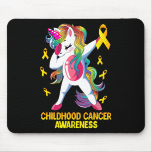 Dabbing Einhorn Kinderkrebsbewusstsein Krieger Mousepad