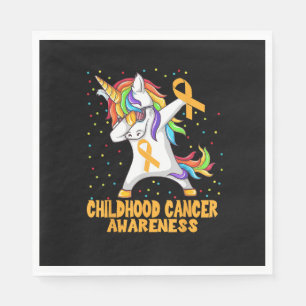 Dabbing Einhorn Kinderkrebsbewusstsein Krieger Serviette