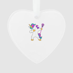Dabbing-Einhorn-Lacrosse LAX-Shirt Lustiges Tee-Ge Ornament
