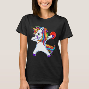 Dabbing Einhorn Lustiger Flying Disc Golf Spieler T-Shirt