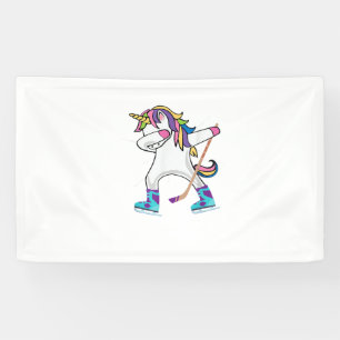 Dabbing Einhorn Mit Einem Hockeyschläger Einhorn S Banner