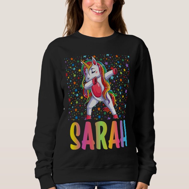 Dabbing Einhorn Sarah Sweatshirt (Vorderseite)