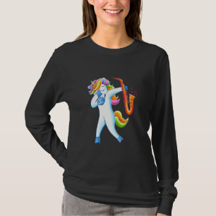 Dabbing Einhorn Saxophon Spieler Saxophonist T-Shirt