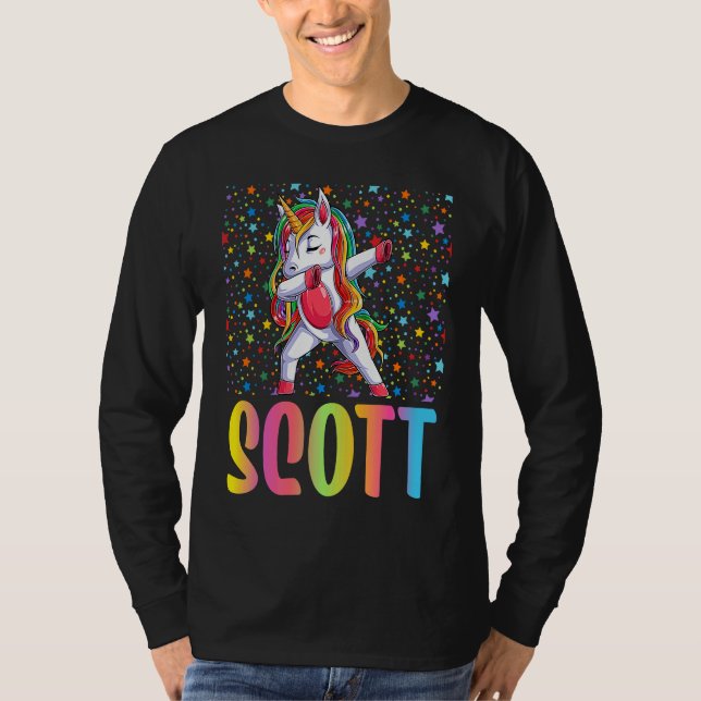 Dabbing Einhorn Scott T-Shirt (Vorderseite)