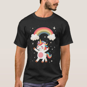 Dabbing Einhorn T-Shirt - Lustiges Dab Tanz Regenb