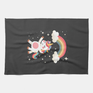 Dabbing Einhorn T-Shirt - Lustiges Dab Tanz Regenb Geschirrtuch