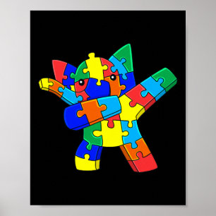 Dabbing Elephant Puzzle Stücke Autismus Dab Boys G Poster