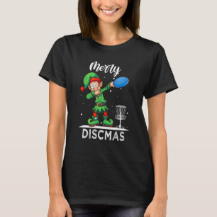 Dabbing Elf Dab Xmas Disk Golf Player Weihnachten T-Shirt