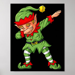 Dabbing Elf Familie Matching Weihnachtsjunge Mädch Poster