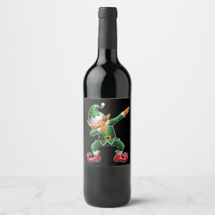 Dabbing Elf Kostüme Weihnachtsfeier Weihnachtsfeie Weinetikett