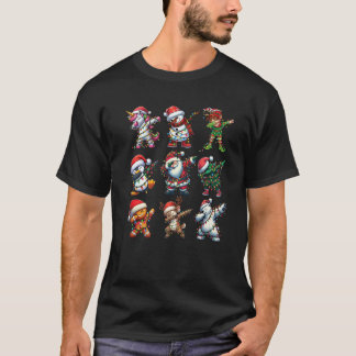 Dabbing Elf Santa Claus Freunde Xmas Party Familie T-Shirt