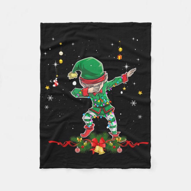 Dabbing Elf Shirt Kostüme Weihnachtskadett Männer  Fleecedecke (Vorderseite)