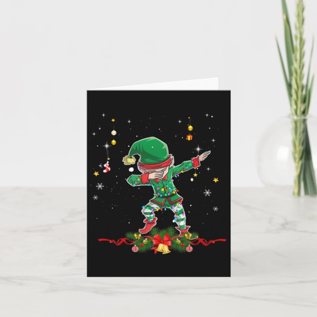 Dabbing Elf Shirt Kostüme Weihnachtskadett Männer  Karte (Vorderseite)