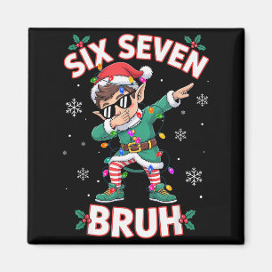 Dabbing Elf Six Seven Bruh Weihnachten 67 Meme Xma Magnet