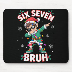 Dabbing Elf Six Seven Bruh Weihnachten 67 Meme Xma Mousepad