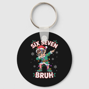 Dabbing Elf Six Seven Bruh Weihnachten 67 Meme Xma Schlüsselanhänger