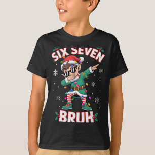 Dabbing Elf Six Seven Bruh Weihnachten 67 Meme Xma T-Shirt
