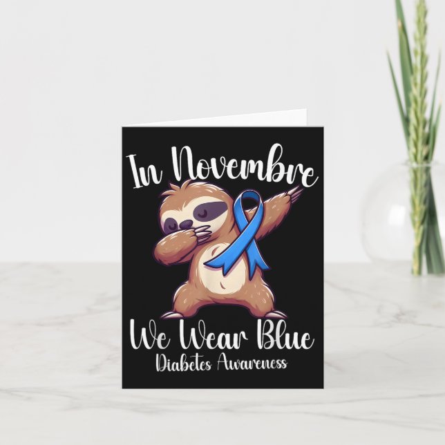 Dabbing Faulth im November tragen wir Blue Diabete Karte (Vorderseite)