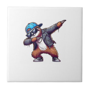 Dabbing Faultier T-Shirt Fliese