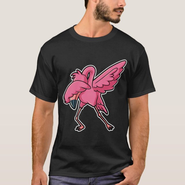 Dabbing Flamingo Dab Funny Gift T-Shirt (Vorderseite)