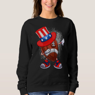 Dabbing Football Ball & Uncle Sam Hat American 4. Sweatshirt