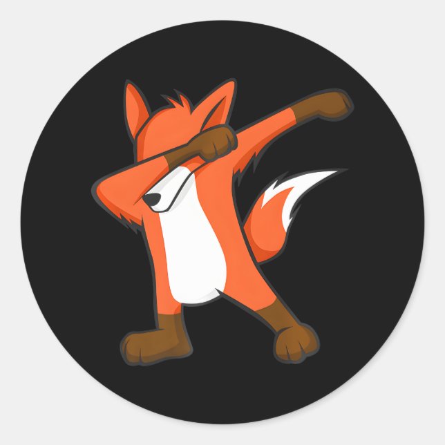 Dabbing Fox Niedlich Hip Hop Dab Dance Runder Aufkleber (Vorderseite)