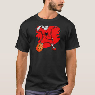 Dabbing Französisch Bulldog Albanien Basketball Fa T-Shirt