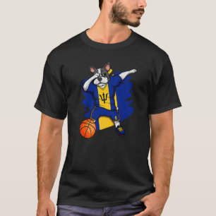 Dabbing Französisch Bulldog Barbados Basketball Fa T-Shirt