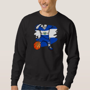 Dabbing Französisch Bulldog El Salvador Basketball Sweatshirt