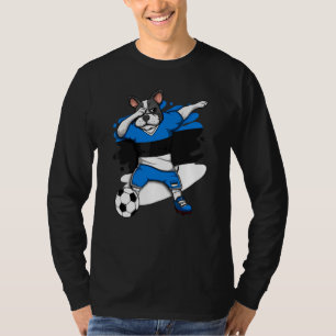 Dabbing Französisch Bulldog Estland Fußball Fans J T-Shirt