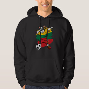 Dabbing Französisch Bulldog Litauen Fußball Fan Je Hoodie