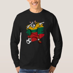 Dabbing Französisch Bulldog Litauen Fußball Fan Je T-Shirt