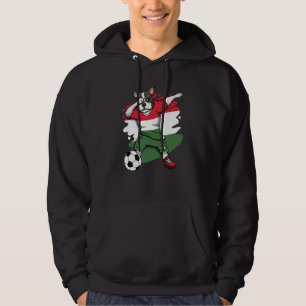 Dabbing Französisch Bulldog Ungarn Fußball Fans Je Hoodie