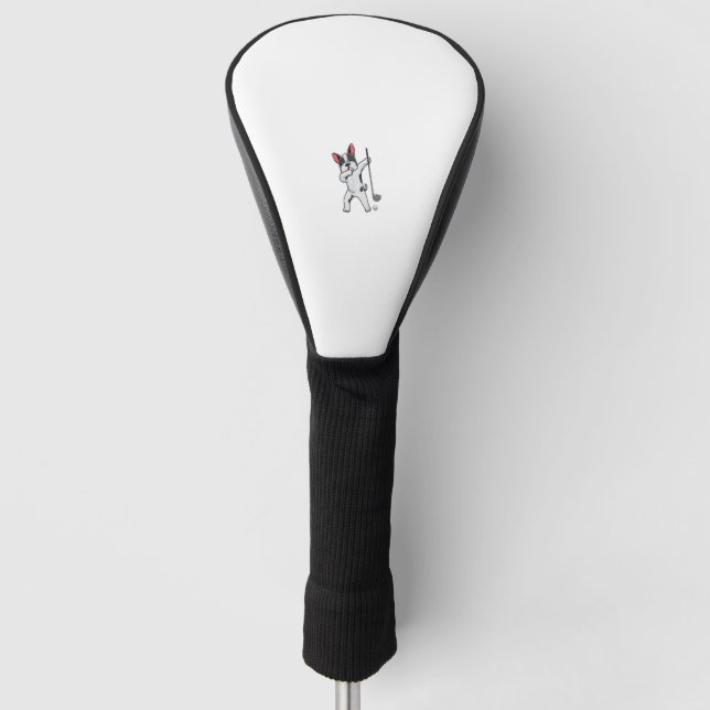 Dabbing Französischer Bulldog Golfspielen Frenchie Golf Headcover (Vorderseite)