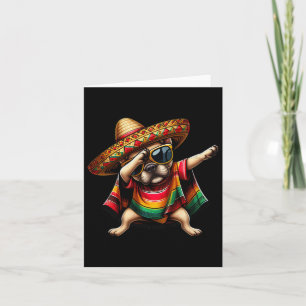 Dabbing Frenchie Dog Sombrero Mexican Poncho Cinco Karte
