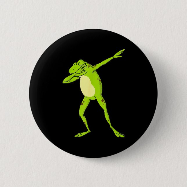 Dabbing-Frosch für Kinder-Jungs & Mädchen Lustige  Button (Vorderseite)