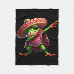 Dabbing Frosch Sombrero Poncho Cinco De Mayo Mexik Fleecedecke