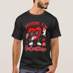 Dabbing für Valentine Entschlackung Herzsonnenbril T-Shirt