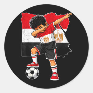 Dabbing Fußball Ägypten Trikot Junge Ägypter Junge Runder Aufkleber