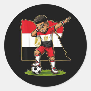 Dabbing Fußball Ägypten Trikot Junge Ägypter Junge Runder Aufkleber