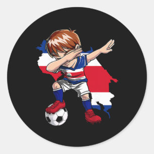 Dabbing Fußball Costa Rica Trikot Junge Costa Rica Runder Aufkleber